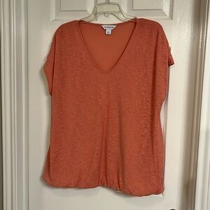 Liz Claiborne Peach Cap Sleeve Top
